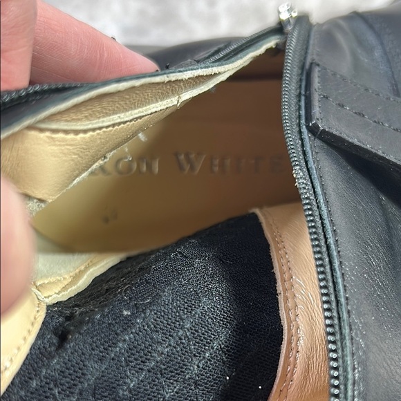 Ron White EUC Women Black Leather Knee-High Boots Sz EU 36 Quilted Cushioned - Picture 15 of 16